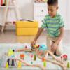 B. toys  Wood & Wheels Train Set 47 Pieces  Tracks & Accessories  Storage Bucket with Mountain Lid  Classic Toys for Toddlers, Kids  3+ Years view 2