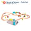 B. toys  Wood & Wheels Train Set 47 Pieces  Tracks & Accessories  Storage Bucket with Mountain Lid  Classic Toys for Toddlers, Kids  3+ Years view 3
