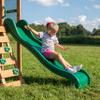 Backyard Discovery Buckley Hill Cedar Wood Swing Set with Wave Slide, Play Deck, Rock Wall Ladder, Belt Swings, Chalkboard, Canopy Roof, Outdoor Playset view 3
