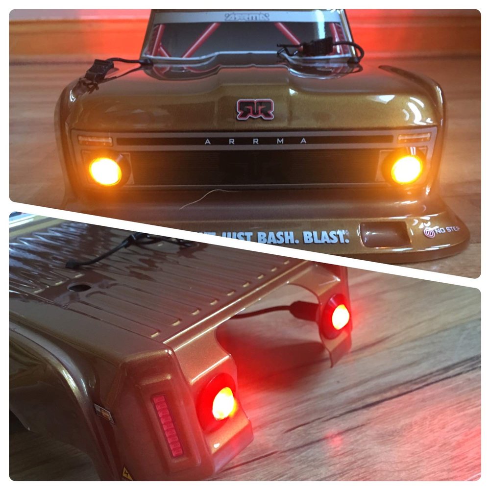 Arrma Infraction Felony Limitless Outcast Senton Universal Amber and Red HD LED Lights HD2A2R