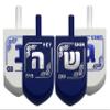 Izzy 'n' Dizzy Hanukkah Dreidels - Blue and White Wooden Dreidel - 4 Pack Medium - Hand Painted - Game Instructions Included view 4