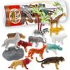 6 PACK Small Animal Figures Toys, 78 Pieces Realistic Mini Dinosaur Insect Sea Farm Reptile Wild Jungle Zoo Plastic Little Creatures Playset, Cake Topper Party Favors for Kids, Toddlers view 2