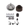 Clutch Bell Shoes Bearing 14T Gear Flywheel Assembly Kit Set Springs Cone Engine Nut for 1/8 RC Hobby Model Nitro Car HPI HSP Traxxas Axial Himoto (Titanium) view 1