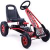 HONEY JOY Go Kart for Kids, 4 Wheel Quad Off-Road Pedal On Foot Go Cart w/Steering Wheels & Adjustable Seat, 2 Safety Brakes, EVA Tires, Clutch, Outdoor Racer Ride On Pedal Car (Red) view 1