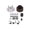 Clutch Bell Shoes Bearing 14T Gear Flywheel Assembly Kit Set Springs Cone Engine Nut for 1/8 RC Hobby Model Nitro Car HPI HSP Traxxas Axial Himoto (Silver) view 3