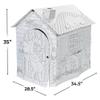 Fun Express Cardboard Playhouse for Kids Indoor - DIY Santa Workshop Christmas House to Color | Toddler Play House Holiday Craft Activity with Doors & Windows | 28.5" x 34.5" x 35" Easy Assembly view 2