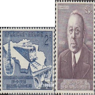 Belgium 1045,1046 (Complete.Issue.) unmounted Mint/Never hinged ** MNH 1956 Railway, Anseele (Stamps for Collectors) Trains/Railway/funicular