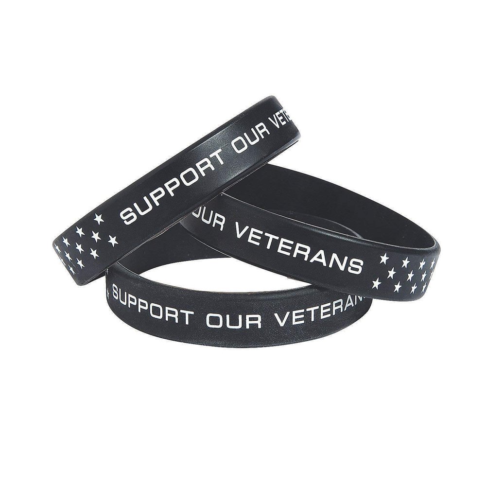 Fun Express SUPPORT OUR VETERANS BRACELETS - Jewelry - 12 Pieces