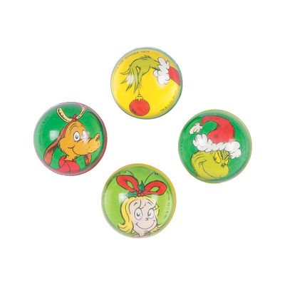 1 1/4" Mini Dr. Seuss The Grinch Rubber Bouncy Balls - 24 Pc.