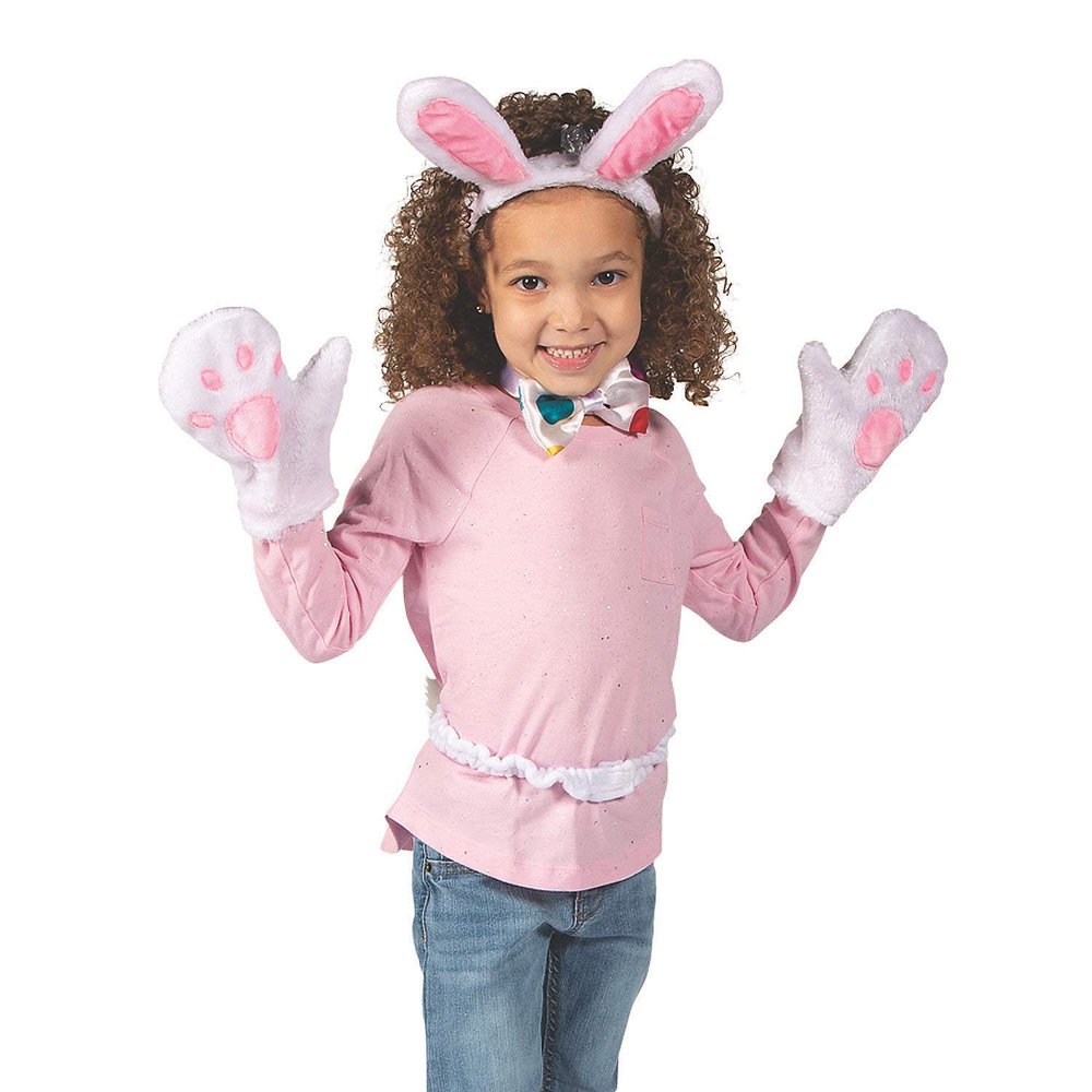Fun Express Bunny Accessory Set - Cute Easter-Themed Apparel Accessories for Kids - Easter Parties Costumes & Dress-Up Fun - Includes Bunny Ears Tail Nose Whiskers for Themed Celebrations - 5 Pieces