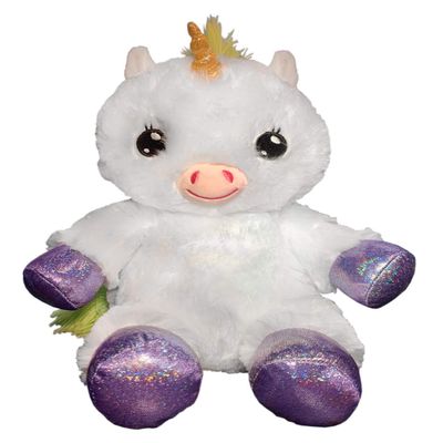 Happy Nappers: Lullabrites Unicorn - Musical Light Up Bedtime Plush - White & Green - Plays 3 Lullabies, Soft Animal, Day & Night Soothing Toy, Kids