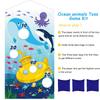 Blulu Ocean Animal Toss Games Banner with 4 Bean Bags Toss Game Indoor Outdoor Dolphin Whale Octopus Blue Birthday Party Decorations for Ocean Animal Theme Party Supplies Photo Background Backdrop view 3