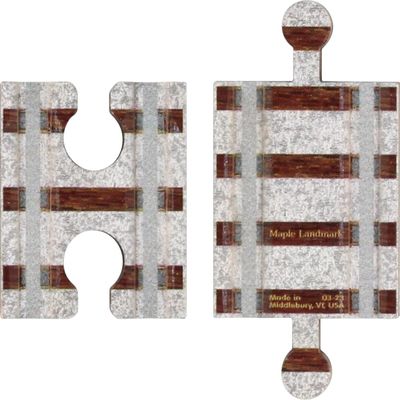 Wooden Train Track - Adapter Pair - Made in USA