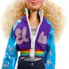 Barbie Elton John Collector Doll (12-inch, Curly Blonde Hair) in Bomber Jacket and Flared Denim, with Doll Stand and Certificate of Authenticity view 4