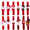 Aneco 24 Pack Christmas Slap Bracelets Slap Bands Toys Santa Claus Snowman Reindeer Bear Slap Bracelet for Christmas Party Favors view 2