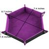 SIQUK 4 Pieces Dice Tray Set Foldable Dice Trays Hexagon Dice Rolling Tray PU Leather Dice Holder for Dice Games Like RPG, DND and Other Table Games (Red, Black, Blue and Violet) view 2