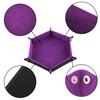SIQUK 4 Pieces Dice Tray Set Foldable Dice Trays Hexagon Dice Rolling Tray PU Leather Dice Holder for Dice Games Like RPG, DND and Other Table Games (Red, Black, Blue and Violet) view 3