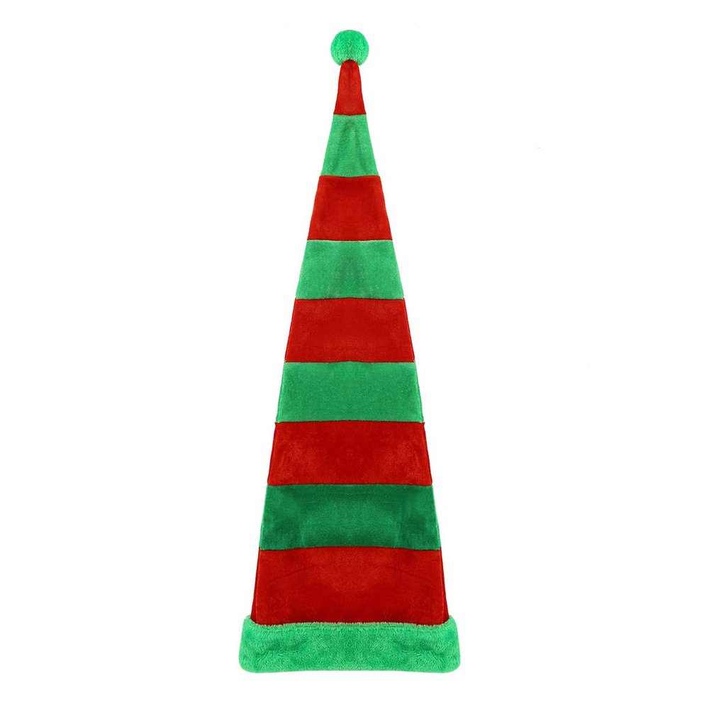 CHICTRY Funny Christmas Hat Plush Long Bendable Striped Clown Hat for Xmas Holiday Theme Party Favors Photos Props Green&Red One Size