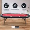 Hathaway Fourth Street Folding Texas Holdem Table  10-Player Quick Folding Poker Table with Burgundy Felt Padded Surface  Includes Playing Cards, Clay Chip Set & Carrying Bag  Red view 4