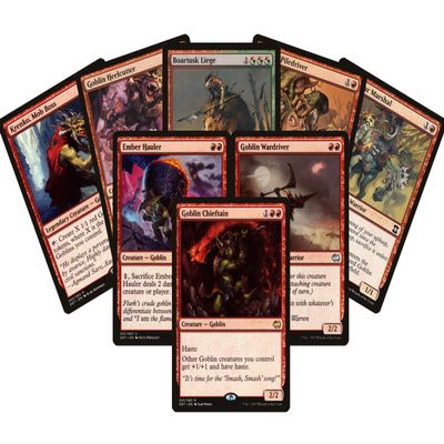 25 Magic Card Goblin Lot - 3 Rares/Mythics, 25+ Commons/Uncommons, and Foils!
