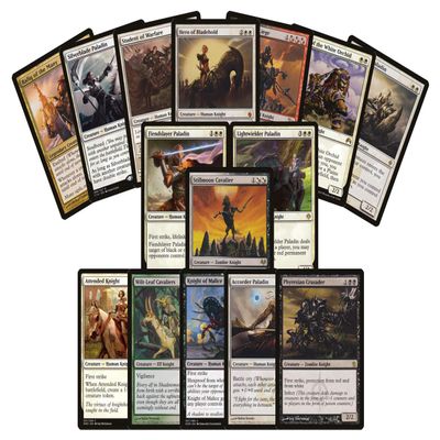 25 Magic Card Knight Lot - 3 Rares/Mythics, 25+ Commons/Uncommons, and Foils!