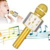 KIDWILL Wireless Bluetooth Karaoke Microphone for Kids, 5-in-1 Portable Handheld Karaoke Mic Speaker Player Recorder with Adjustable Remix FM Radio for Kids Girls Boys Teens Birthday (Gold) view 1