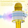 KIDWILL Wireless Bluetooth Karaoke Microphone for Kids, 5-in-1 Portable Handheld Karaoke Mic Speaker Player Recorder with Adjustable Remix FM Radio for Kids Girls Boys Teens Birthday (Gold) view 2