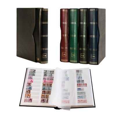 Prophila stockbook 60 White Divided Sides Padded with slipcase Black