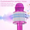 KIDWILL Wireless Bluetooth Karaoke Microphone for Kids, 5-in-1 Portable Handheld Karaoke Mic Speaker Player Recorder with Adjustable Remix FM Radio for Kids Girls Boys Teens Birthday-Hot Pink view 2