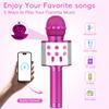KIDWILL Wireless Bluetooth Karaoke Microphone for Kids, 5-in-1 Portable Handheld Karaoke Mic Speaker Player Recorder with Adjustable Remix FM Radio for Kids Girls Boys Teens Birthday-Hot Pink view 3