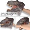 Gemini&Genius Dinosaur Toys Tyrannosaurus Rex Hand Puppets Large Soft Rubber T-Rex Head Hand Puppet Animal Toys for Role Play Storytelling Cake Topper for Kids view 3