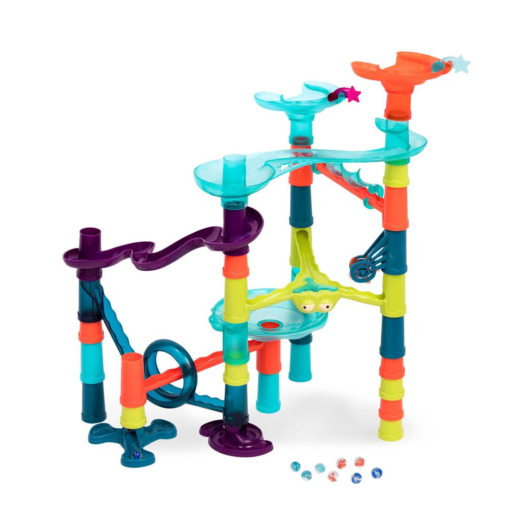 B. toys  Marble Palooza  Buildable STEM-Based Maze Run Kit Featuring 38 Interlocking Components  Logical Thinking and Fine Motor Development Set for Inquisitive Kids  3+ Years