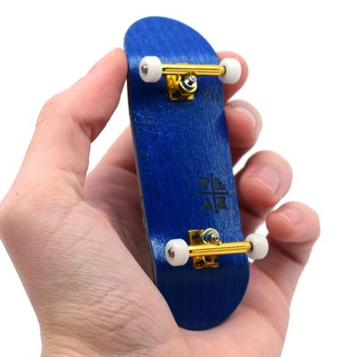 Teak Tuning 32mm Prolific Complete Fingerboard - Hanukah Colorway | 32mm x 97mm Handmade Maple Wood Deck | Pro Board Shape | Polyurethane Bearing Wheels | O-Ring Tuning