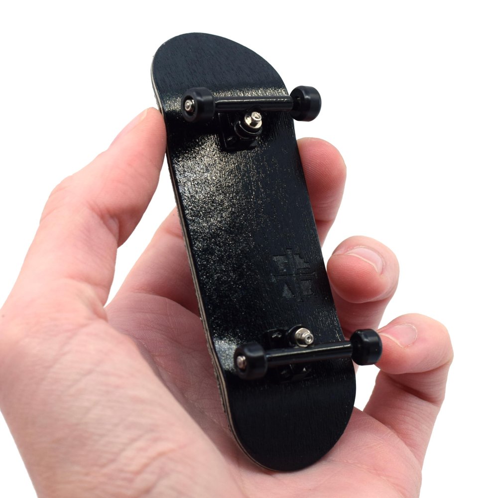 Teak Tuning 32mm Pro Fingerboard Complete - Fully Assembled with Pro Level Components - Pro Shaped Wooden Deck (32x97mm), UltraSpin Bearing Wheels, Prodigy Gen2 Trucks - All Blacks