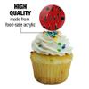 Makeup Lipstick Mascara Eyeliner Pattern Cupcake Picks Toppers Decoration view 3