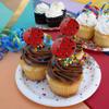 Makeup Lipstick Mascara Eyeliner Pattern Cupcake Picks Toppers Decoration view 4