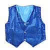 Aislor Kids Big Boys Sparkly Vest Shirt Jacket Jazz Hip Hop Stage Performance Waistcoat Coat Blue 9-10 Years view 1