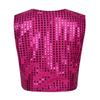 Aislor Kids Big Boys Sparkly Vest Shirt Jacket Jazz Hip Hop Stage Performance Waistcoat Coat Rose Red 7-8 Years view 4