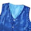 Aislor Kids Big Boys Sparkly Vest Shirt Jacket Jazz Hip Hop Stage Performance Waistcoat Coat Blue 7-8 Years view 4