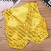 Aislor Kids Big Boys Sparkly Vest Shirt Jacket Jazz Hip Hop Stage Performance Waistcoat Coat Gold 9-10 Years view 3