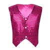 Aislor Kids Big Boys Sparkly Vest Shirt Jacket Jazz Hip Hop Stage Performance Waistcoat Coat Rose Red 8-9 Years view 3
