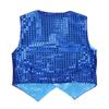Aislor Kids Big Boys Sparkly Vest Shirt Jacket Jazz Hip Hop Stage Performance Waistcoat Coat Blue 8-9 Years view 2