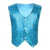Aislor Kids Big Boys Sparkly Vest Shirt Jacket Jazz Hip Hop Stage Performance Waistcoat Coat Light Blue 7-8 Years view 3