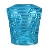 Aislor Kids Big Boys Sparkly Vest Shirt Jacket Jazz Hip Hop Stage Performance Waistcoat Coat Light Blue 8-9 Years view 4