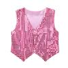 Aislor Kids Big Boys Sparkly Vest Shirt Jacket Jazz Hip Hop Stage Performance Waistcoat Coat Pink 8-9 Years view 1