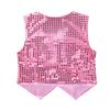 Aislor Kids Big Boys Sparkly Vest Shirt Jacket Jazz Hip Hop Stage Performance Waistcoat Coat Pink 8-9 Years view 2