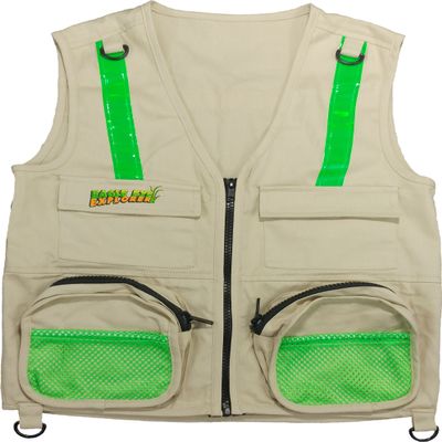Eagle Eye Explorer Kids Cargo Vest for Boys and Girls with Reflective Safety Straps. 100% cotton. Size: X-Small Color: Tan