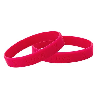 5 Pack Burgundy Ribbon Silicone Bracelets/Wristbands Burgundy Bracelets for Myleoma Awareness, Sickle Cell Anemia, Meningitis Awareness, Hospice Awareness & More