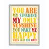 The Kids Room by Stupell You Re My Sunshine Rainbow Typography Gray Framed Wall Art, 11x14, Multi-Color view 1