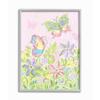 The Kids Room by Stupell Pastel Butterflies and Flowers Gray Framed Wall Art, 11x14, Multi-Color view 1